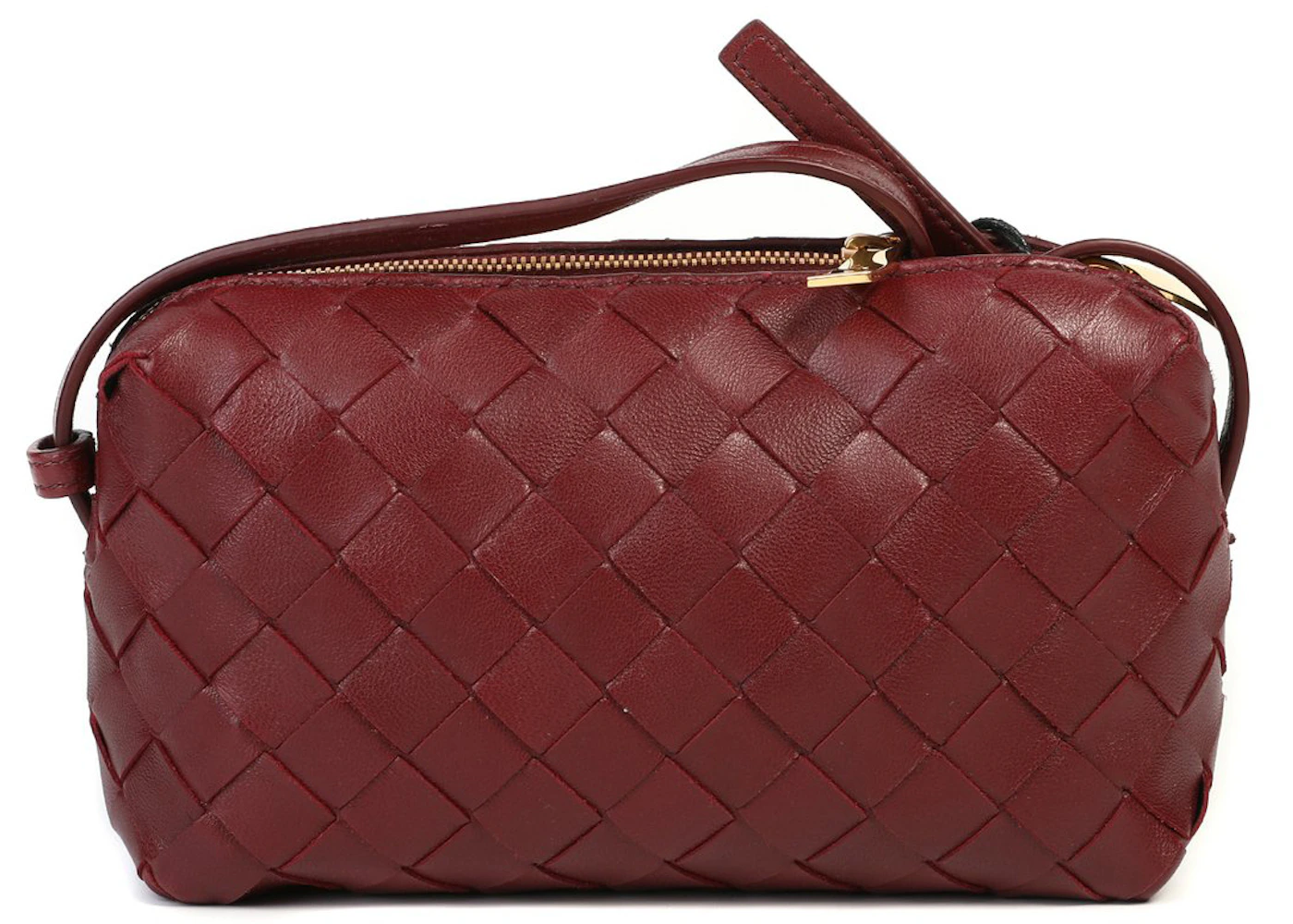 Bottega Veneta Intrecciato Crossbody Bag Red In Leather With Gold Tone Bottega Veneta Intrecciato Crossbody Bag Red In Leather With Gold Tone