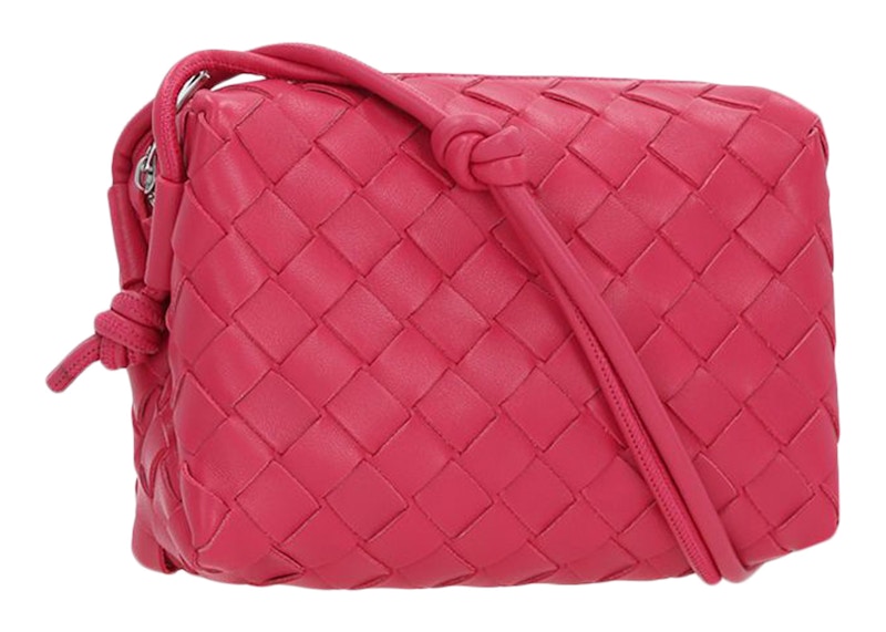 Bottega Veneta Intrecciato Loop Shoulder Bag Dark Pink in Leather