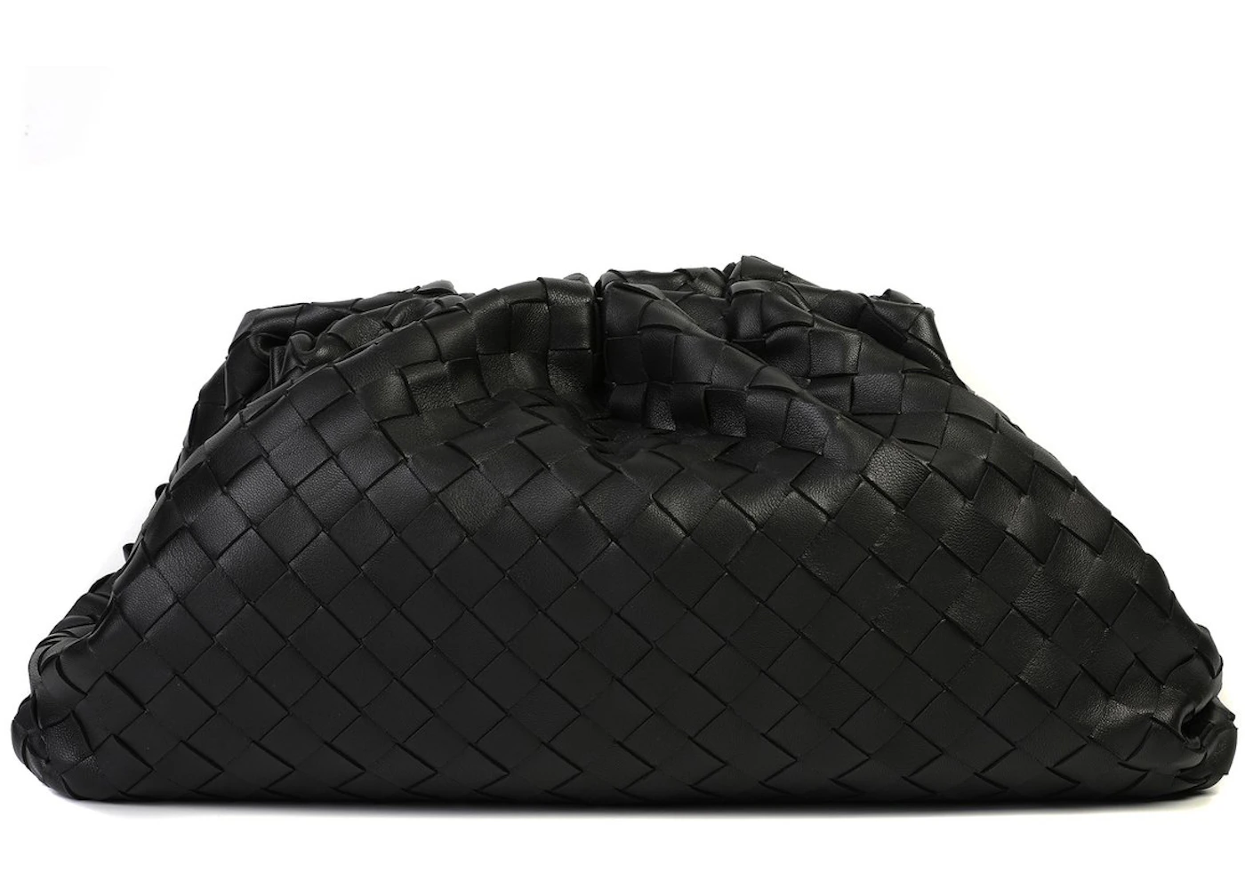 Bottega Veneta Intrecciato Pouch Bag Black In Leather With Gold Tone Bottega Veneta Intrecciato Pouch Bag Black In Leather With Gold Tone