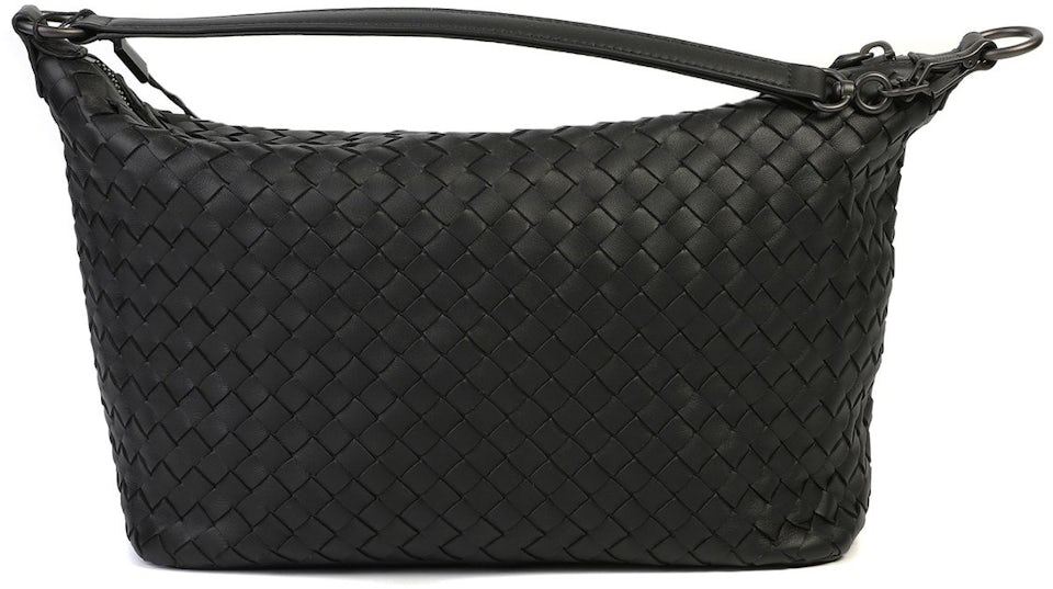 Bottega Veneta - Intrecciato Black Leather Medium Shoulder Bag