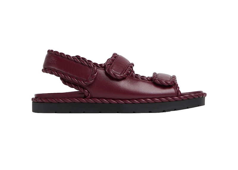 Pre-owned Bottega Veneta Jack Flat Sandal (women's) Sneakers In Barolo