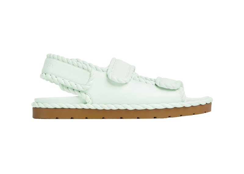 Pre-owned Bottega Veneta Jack Flat Sandal (women's) Sneakers In Glacier