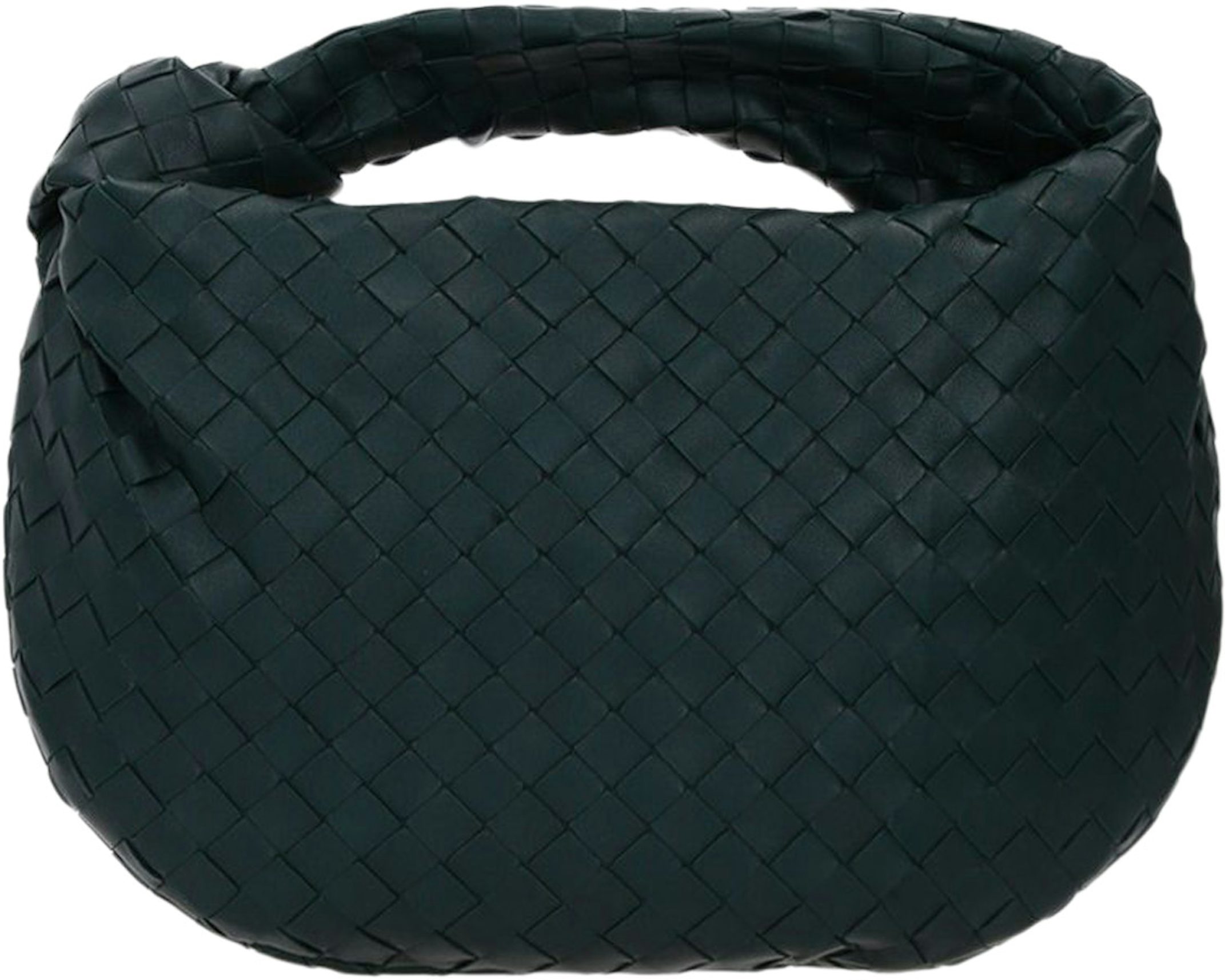 Bottega Veneta Teen Jodie Intrecciato Taupe Leather Top Handle Bag