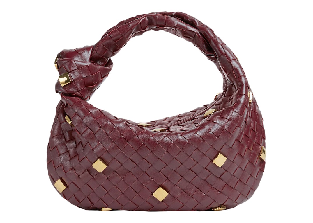 Pre-owned Bottega Veneta Jodie Shoulder Bag Teen Metallic Embellishment Barolo