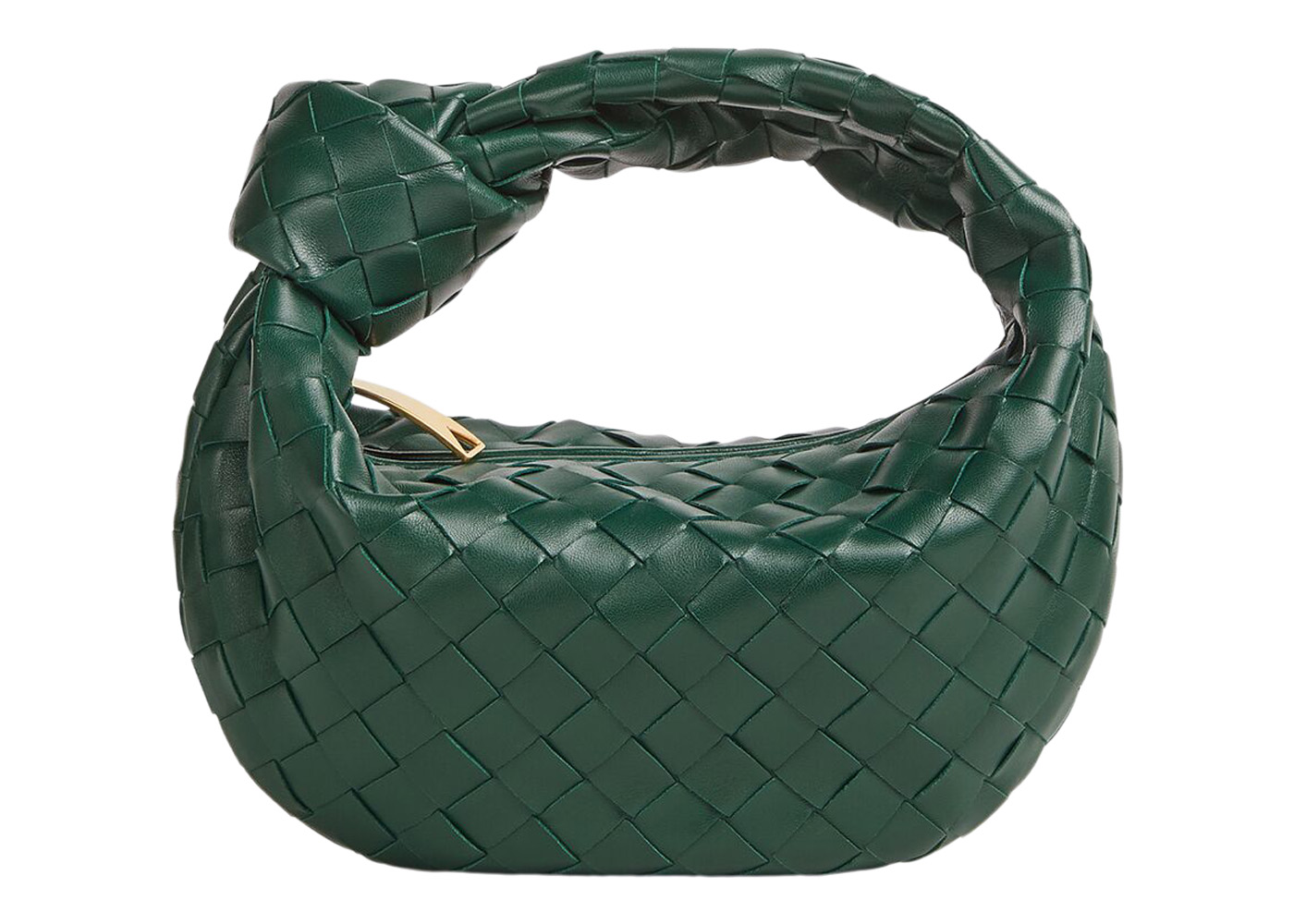 Bottega Veneta Jodie Top Handle Bag Mini Intreccio Green in 