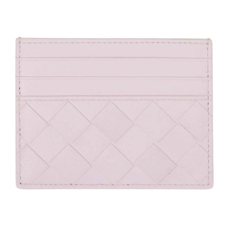 Pre-owned Bottega Veneta Leather Card Case Pink