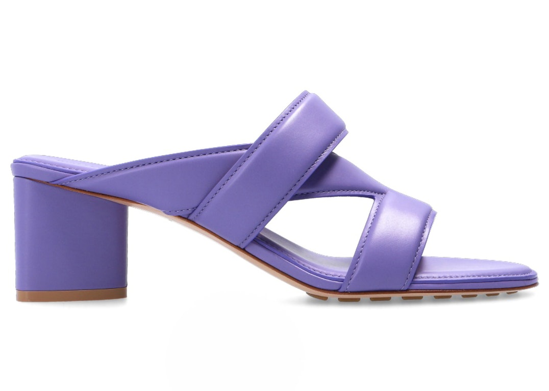 Pre-owned Bottega Veneta Leather Crossover-strap Sandal Purple (women's)