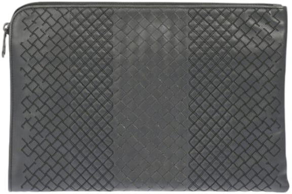 Bottega Veneta Leather Document Case Dark Grey