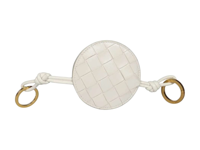 Pre-owned Bottega Veneta Women's Leather Keyring In White