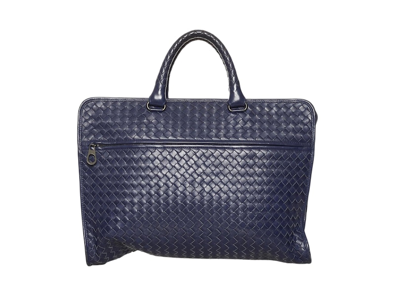 【BOTTEGA VENETA】うー♡　ダークブルー ビジネスバッグ Bottega Veneta Leggero 2-Way Briefcase Blue in Leather - US