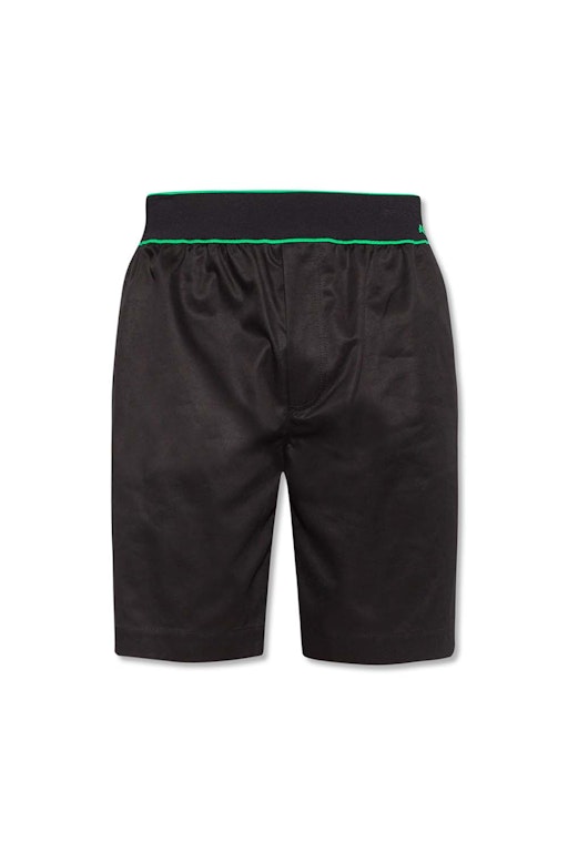 Pre-owned Bottega Veneta Logo Elastic Waist Shorts Black/green