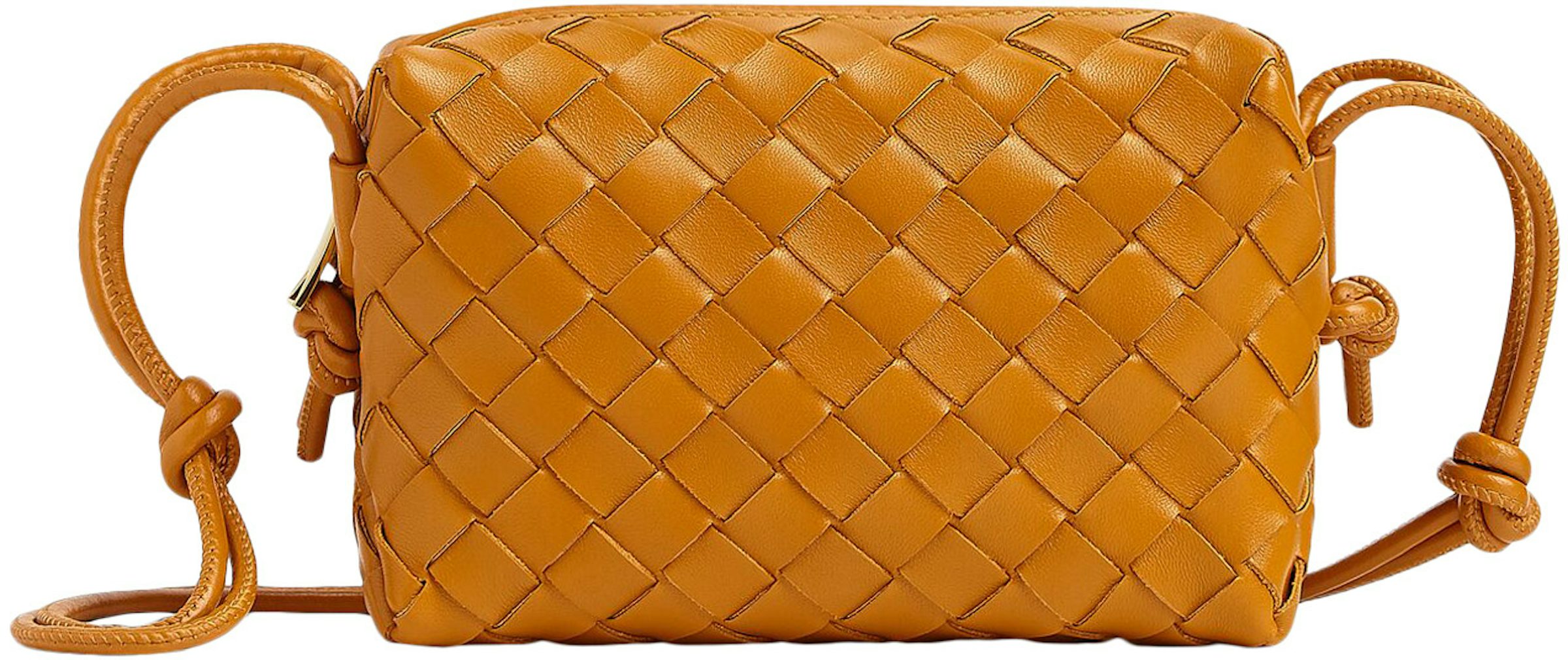 Bottega Veneta Loop Intrecciato Camera Bag Mini Apple Candy in Lambskin  Leather with Gold-tone - US