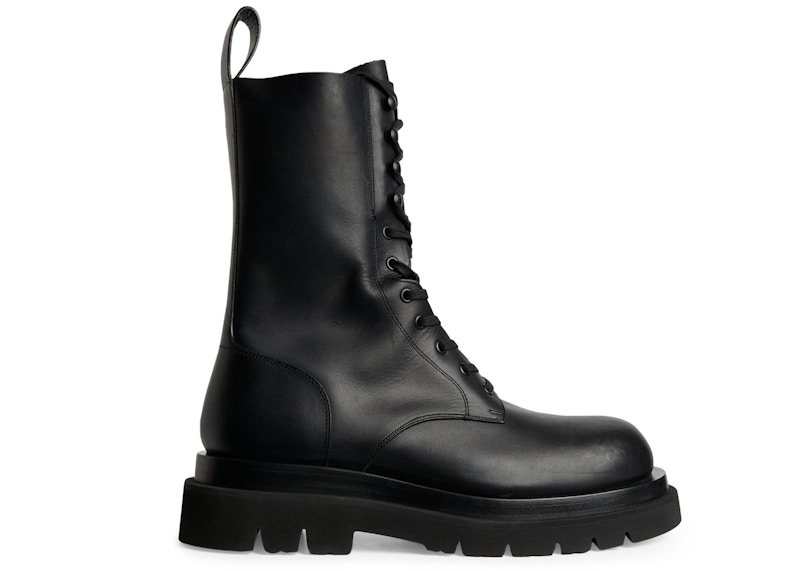 Pre-owned Bottega Veneta Men's Lug Lace Boot Sneakers In Black