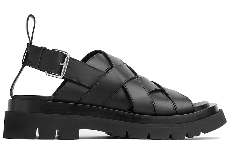 ★人気★【BOTTEGA VENETA】★LUG ラグ ストラップサンダル★ Bottega Veneta Lug Strap Sandal Black Men's - 755129 VBS50