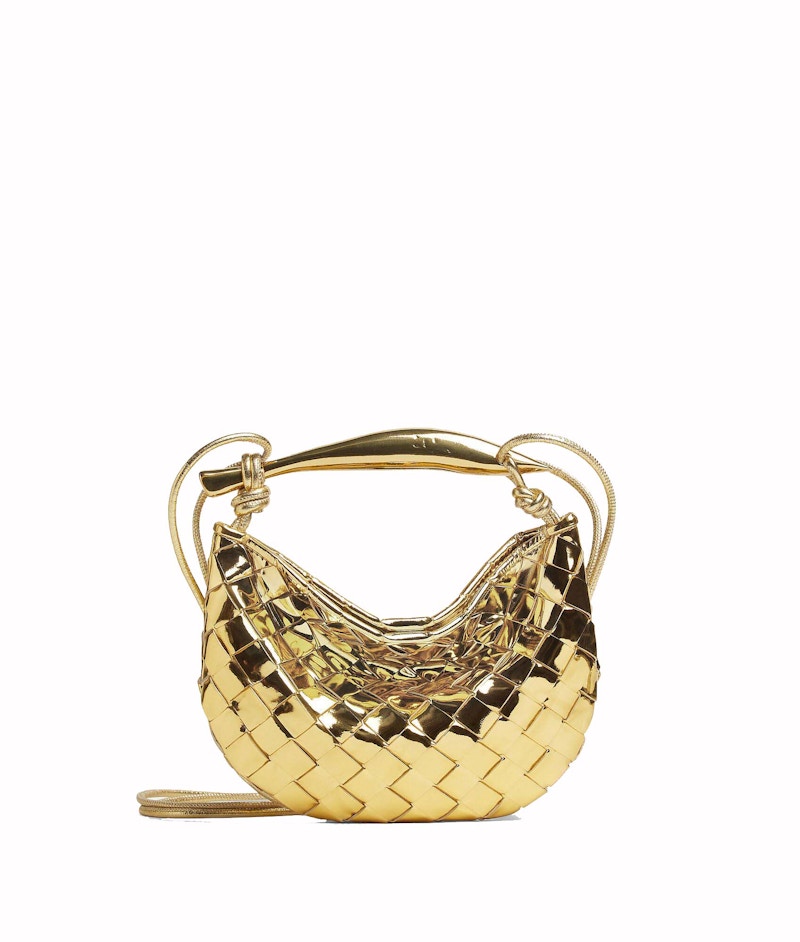 Bottega Veneta Mini Sardine Bag Gold in Lambskin US