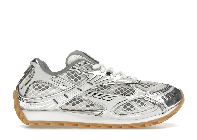 Pre-owned Bottega Veneta Orbit (women's) Sneakers In Optic In Silver/white/optic White