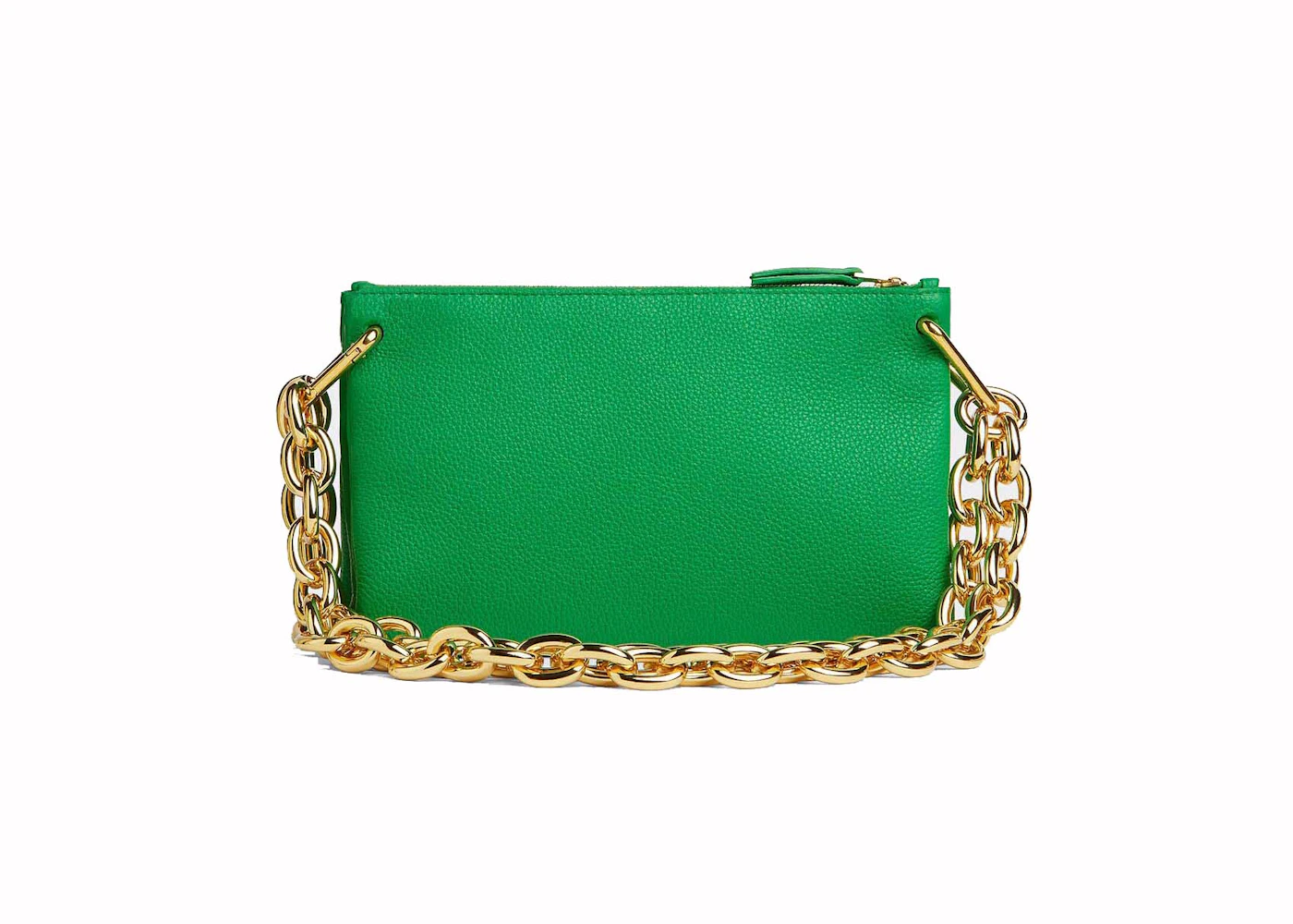Bottega Veneta Parakeet Chain Pouch Green in Leather with Gold-tone - ES