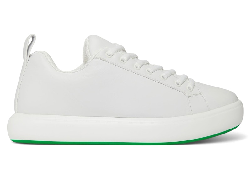 Pre-owned Bottega Veneta Pillow Leather Lowtop (women's) Sneakers In Optic White/parakeet