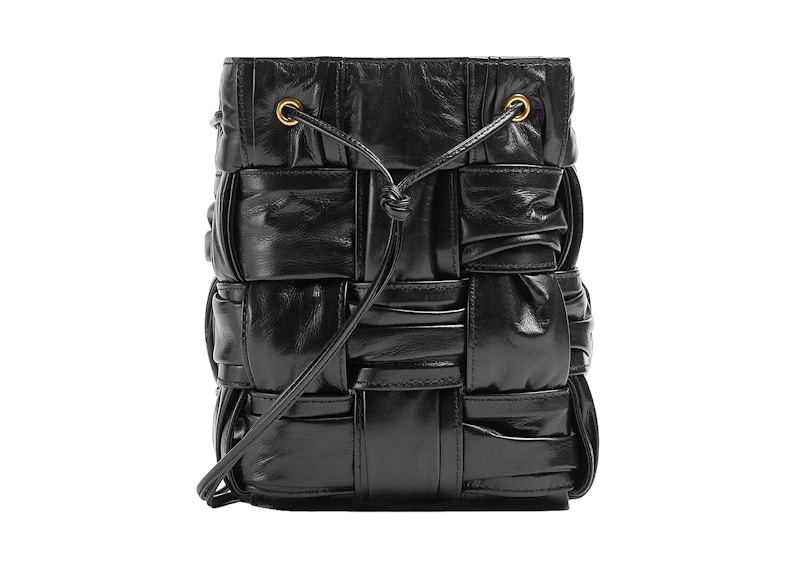 Bottega Plisse Intreccio Cassette Bucket Crossbody Bag Small