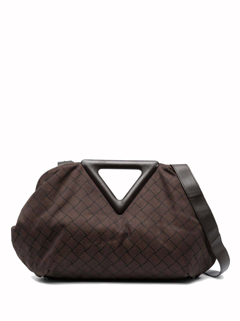Pre-owned Bottega Veneta Women's Point Triangle Handle Two Way Handbag In Fondant
