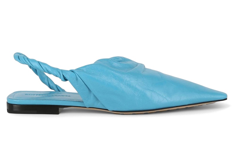 Bottega Veneta Pointed Toe Slingback Flats Blue (Women