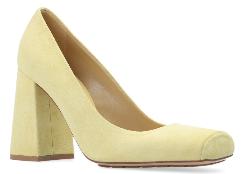 Bottega Pump Tower Suede Leather Light Yellow (Women's