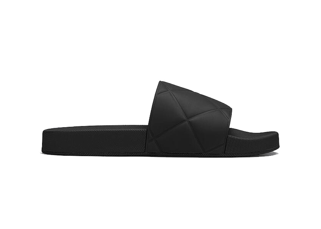 Pre-owned Bottega Veneta Quilted Slides Black