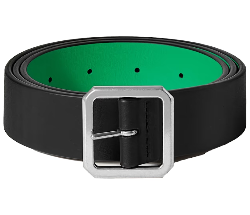 Bottega Veneta Reversible Buckle Belt Black Green Men's