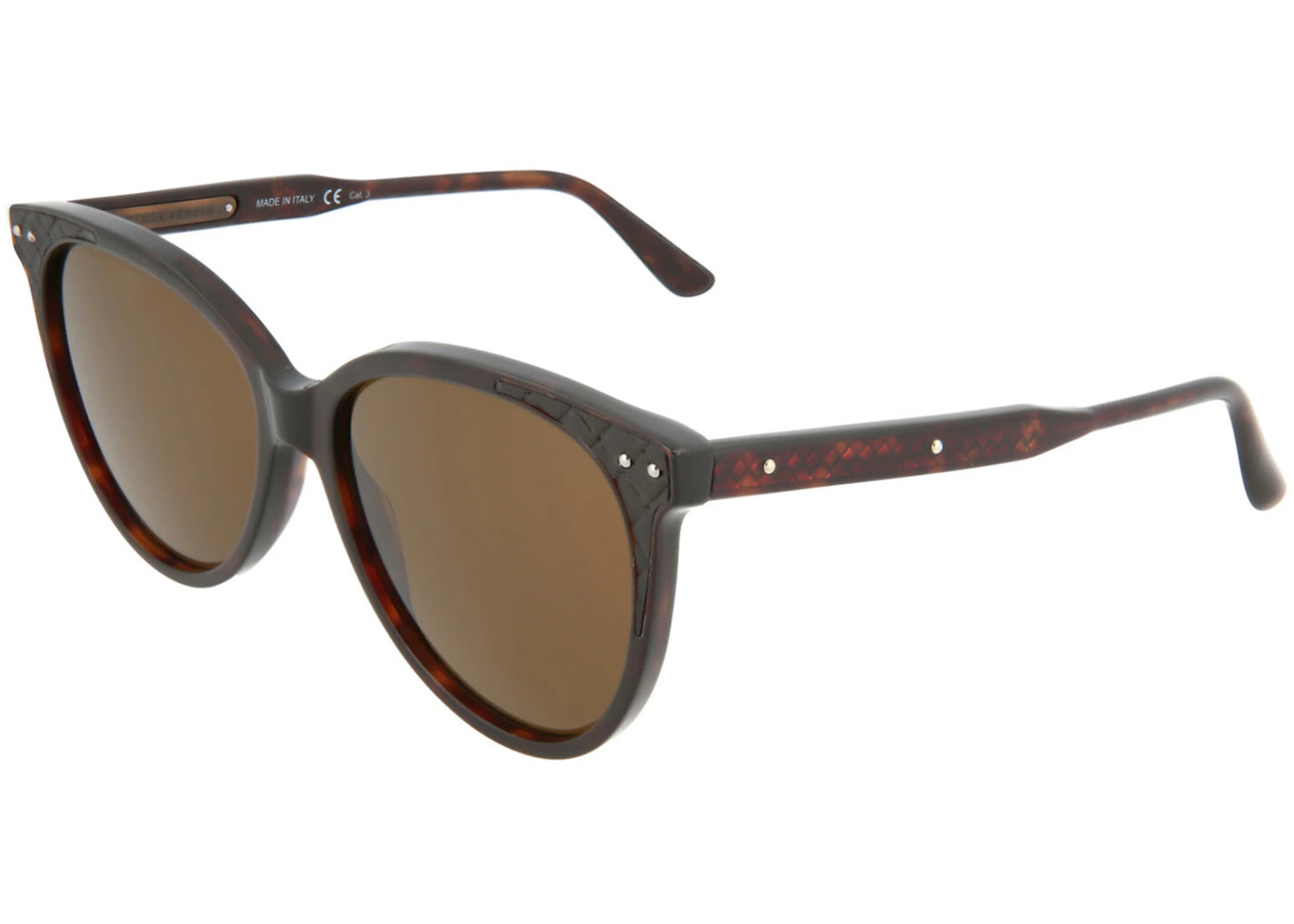 Bottega Veneta Round-Frame Acetate Sunglasses Shiny Dark Havana/Dark ...