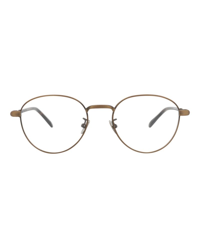 Pre-owned Bottega Veneta Roundframe Metal Optical Frames In Bronze Bronze Transparent (bv0134o/30001676/003)