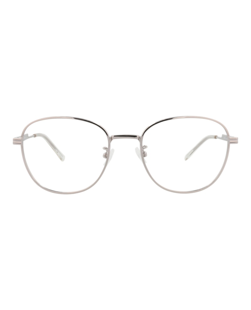 Pre-owned Bottega Veneta Women's  Roundframe Metal Optical Frames In Ruthenium Ruthenium Transparent (bv1044o/3
