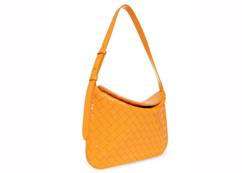 Bottega Veneta Small Flap Shoulder Bag Orange in Leather with Gold