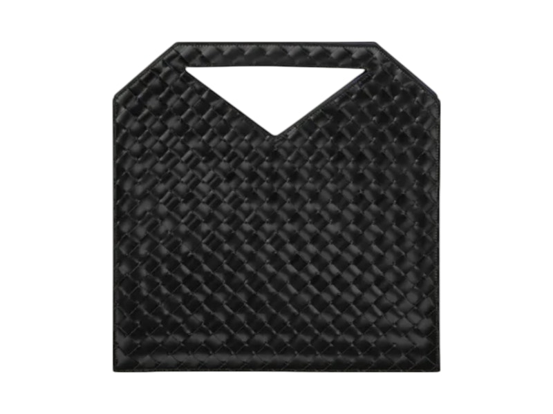 Bottega Veneta Small Intrecciato Flat Handbag Black