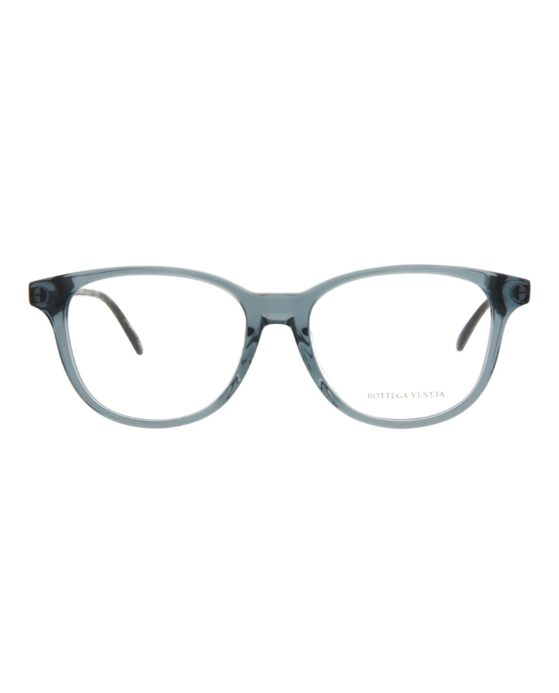 Pre-owned Bottega Veneta Women's  Squareframe Acetate Optical Frames In Grey Ruthenium Transparent (bv0136oa/30