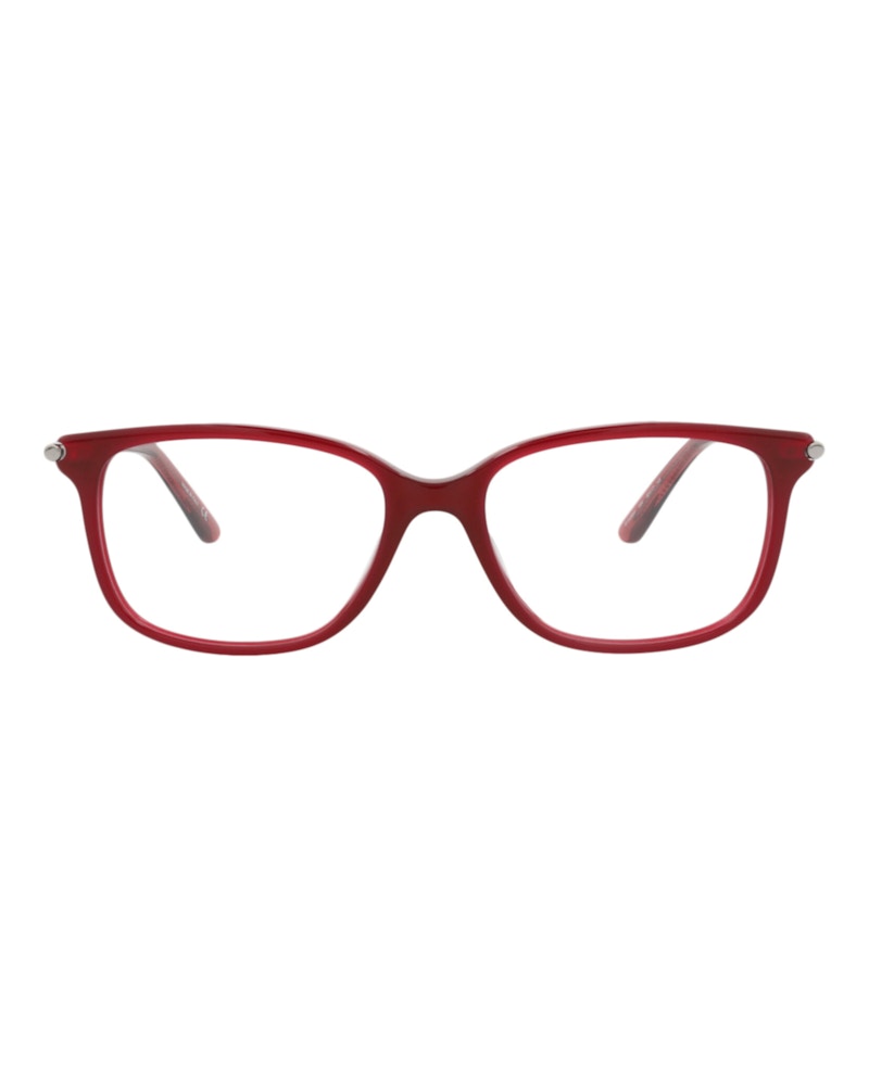 Pre-owned Bottega Veneta Women's  Squareframe Acetate Optical Frames In Red Ruthenium Transparent (bv0255o/3000