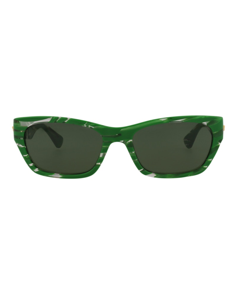 Bottega Veneta Square Rectangle Sunglasses Green/Green/Green (Bv1143s-30013129-004)