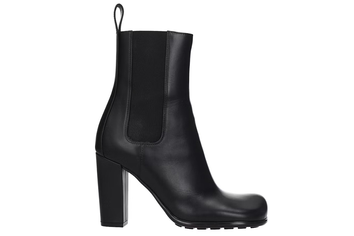 Pre-owned Bottega Veneta Storm Moulded Toe Leather Chelsea Boot Black (women's)