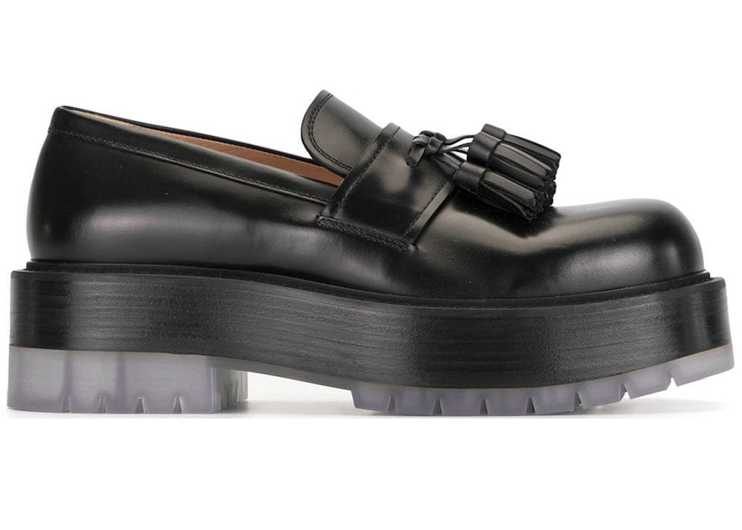 Pre-owned Bottega Veneta The Stilt Tasselled Platform Leather Loafer Black