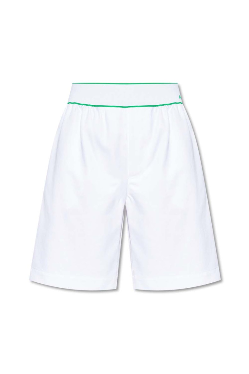 Pre-owned Bottega Veneta Women's Tipped Cargo Shorts In White