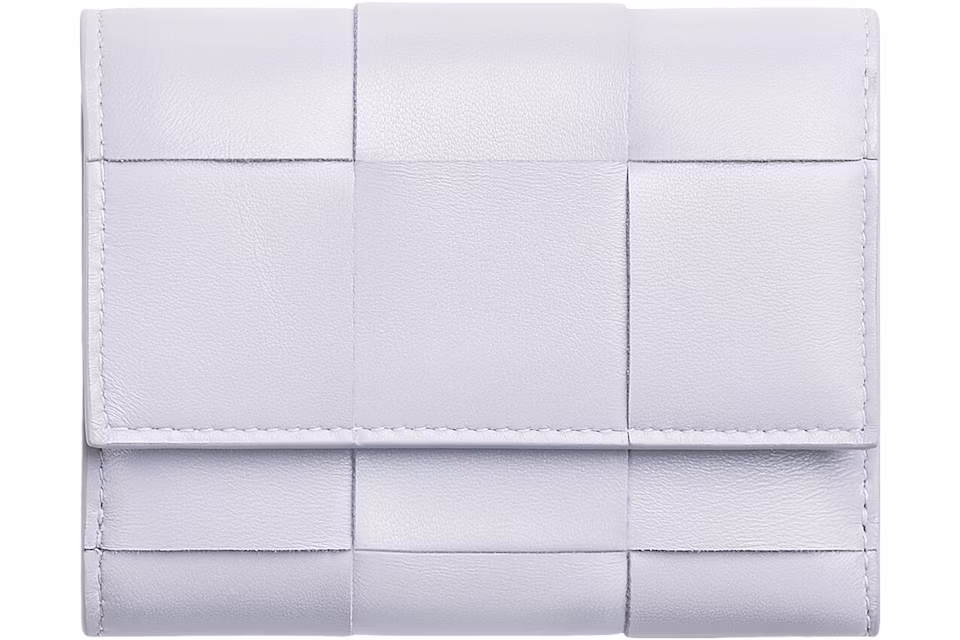 Bottega Veneta Tri-Fold Zip Wallet Intreccio Mirth Washed