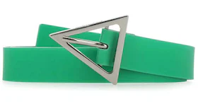 Bottega Veneta Triangle Logo Buckle Rubber Belt Green