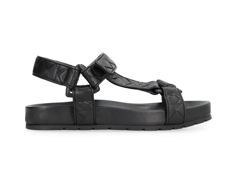 Pre-owned Bottega Veneta Trip Slingback Sandals Leather (women's) Sneakers In Black
