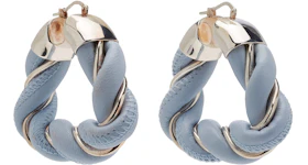 Bottega Veneta Twist Triangle Creoles Earrings Blue/Silver
