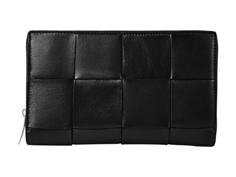 【BOTTEGA VENETA】Cassette Zip Folding Wallet - Black Medium-750245VCQC18425_A.jpg?v=1
