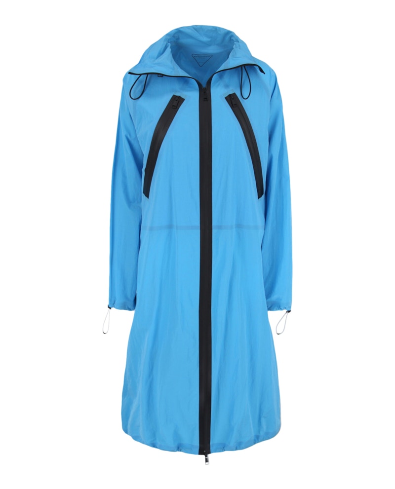 Pre-owned Bottega Veneta Women's  Waterproof Parka In Jacket Bright Blue
