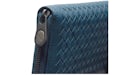 Bottega Veneta Zip Around Long Leather Wallet Grey/Blue