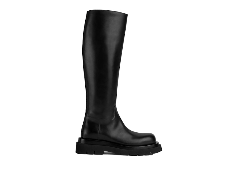 Pre-owned Bottega Veneta Women's Bottega Venetta Knee High Lug Boot Sneakers In Black