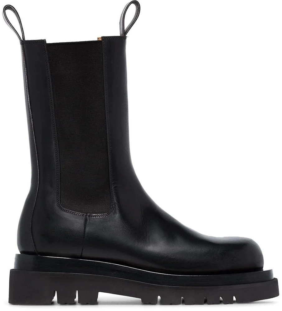 Bottega Venetta Lug Boots Black Leather - 592045 VIFH0 1000 - US