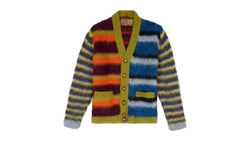 Brain Dead Blurry Lines Alpaca Cardigan Multi