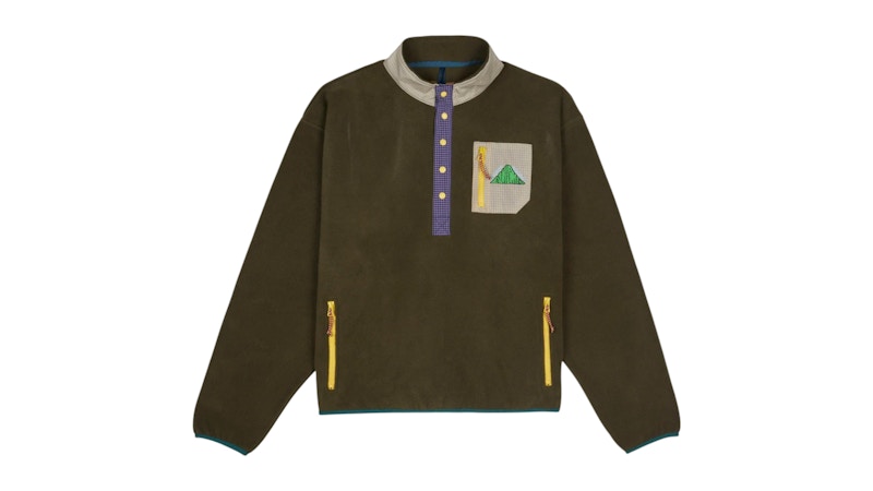 Brain Dead Equipment Ripstop Pullover Fleece Jacket Olive